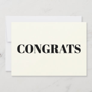 Congrats, Congratulations, Ivory Black modern card