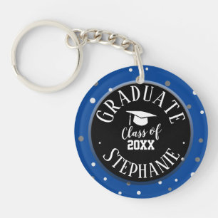 Congrats Custom Name Graduation Confetti  Keychain