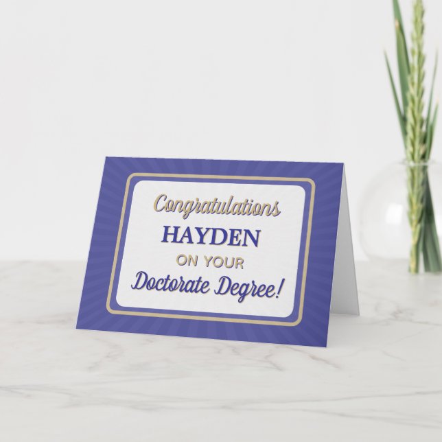 Congrats! Doctorate Degree Graduation card (Front)
