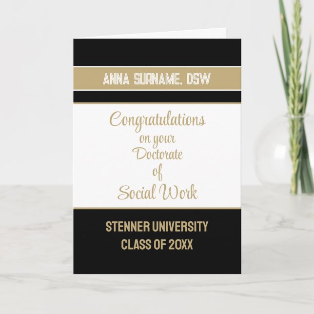  Congrats! Doctorate of Social Work grad card  (Front)