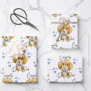 Congrats Dog Dad Wrapping Paper Sheets
