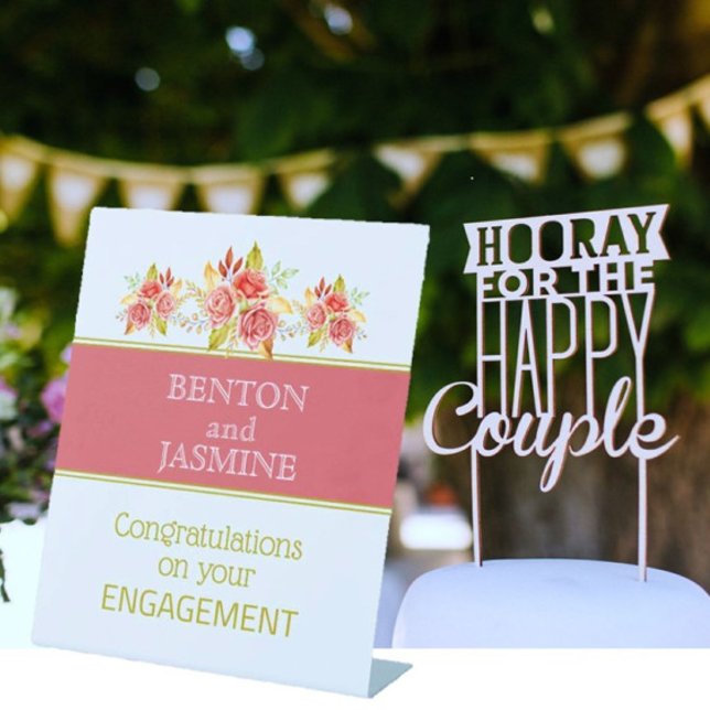 Congrats! Engagement party pedestal sign (Creator Uploaded)