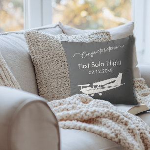 Congrats First Solo Aviation Pilot Personalised Cushion