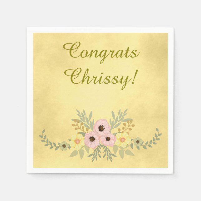 Congrats Flower Napkin (Front)