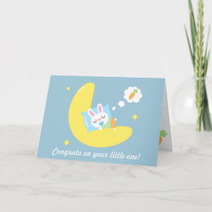 Congrats for New Parents Baby Bunny in Dreamland Card