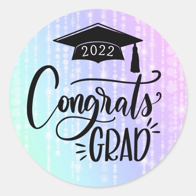 Congrats Grad 2022 Graduation Party  Classic Round Sticker (Front)
