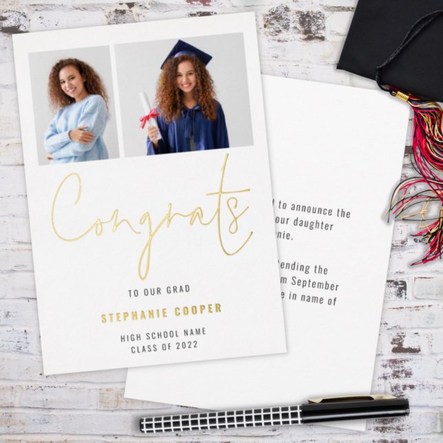 Congrats Grad 2024 Announcement 2 Photos Gold Real (Creator Uploaded)