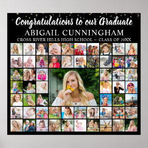 Congrats Grad 59 Photo Collage Confetti Your Colou Poster
