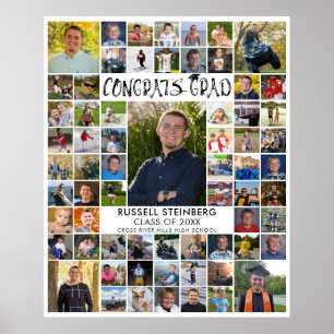 Congrats Grad 66 Photo Collage Custom Colour Poster