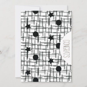 Congrats Grad Abstract Monochrome Stars Card