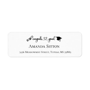 Congrats Grad Address Labels, Any Name & Address