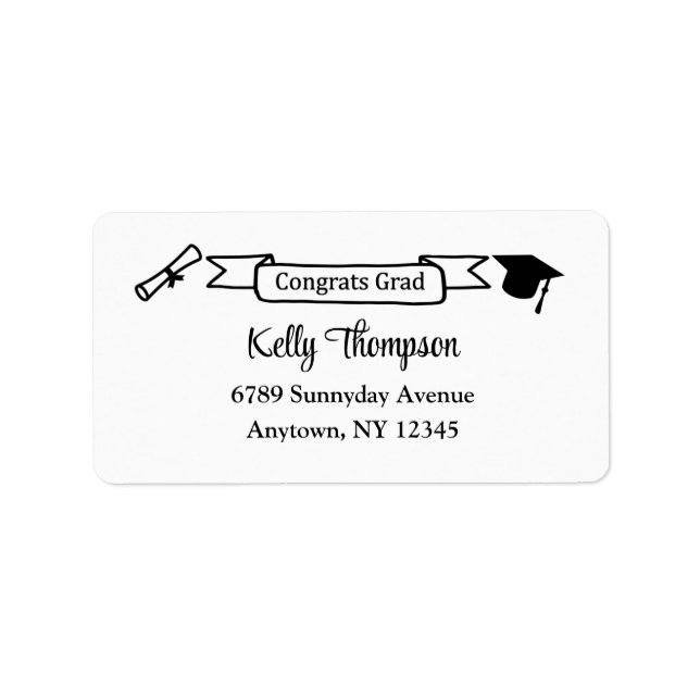 Congrats Grad Address Labels, Graduation Stickers (Front)