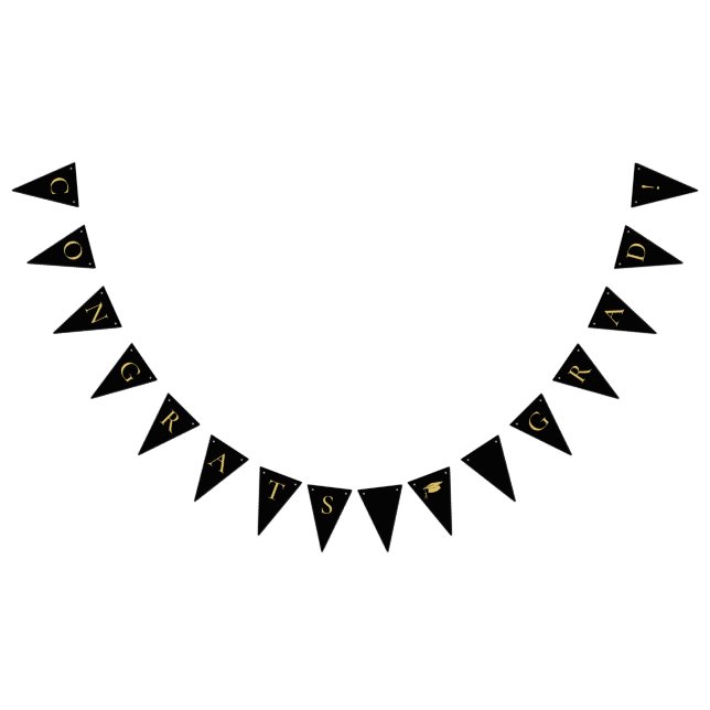 Congrats Grad Black Bunting (All)