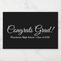 Congrats grad black custom script text class year