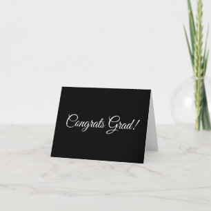 Congrats grad black script simple elegant card