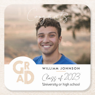 Congrats Grad Class of 2023 Square Paper Coaster