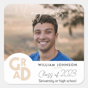 Congrats Grad Class of 2023 Square Sticker