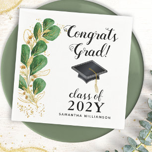 Congrats Grad Class of 2025 Elegant Graduation Napkin
