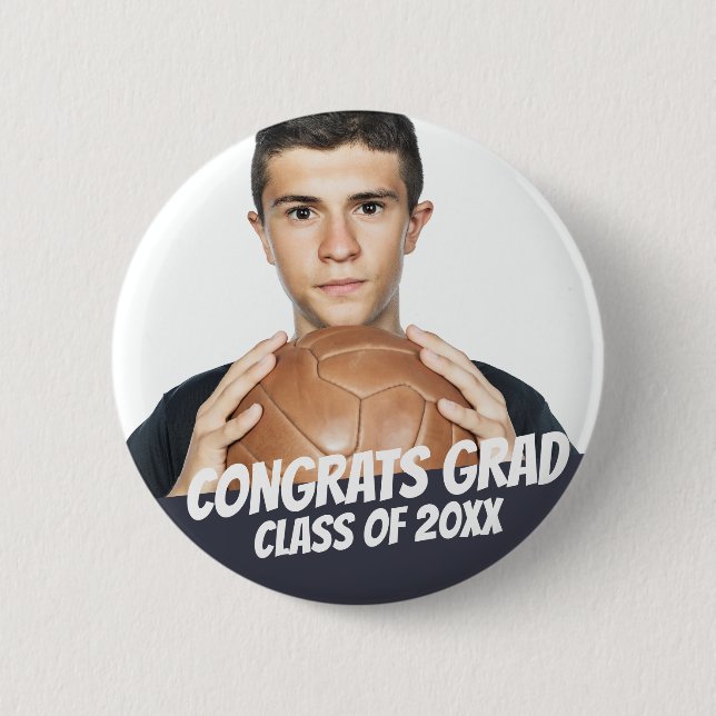 Congrats Grad Class of 20XX Modern Cool Simple 6 Cm Round Badge (Front)