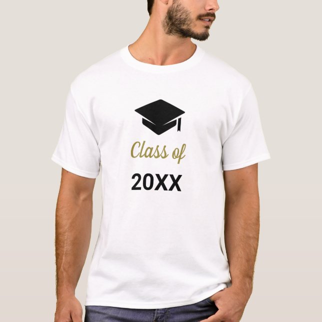Congrats Grad Class Of Any Year Graduation Cap T-Shirt (Front)