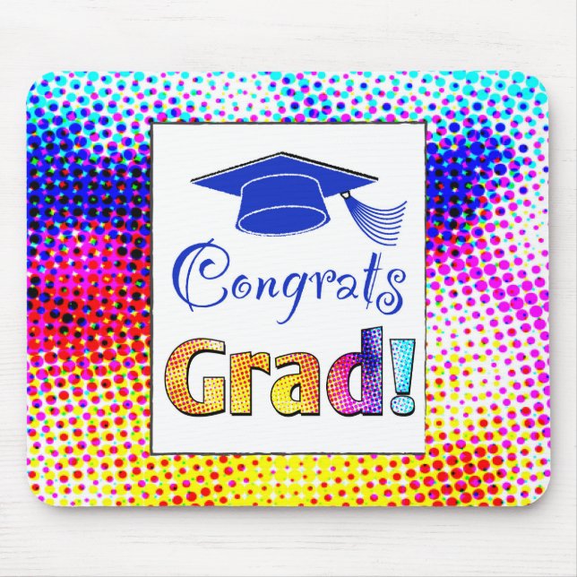 Congrats Grad Colours, Fun Mouse Mat (Front)