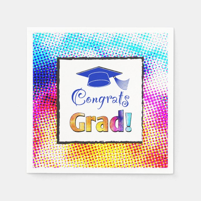 Congrats Grad Colours, Fun Napkin (Front)
