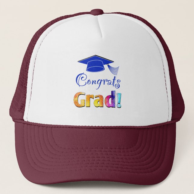 Congrats Grad Colours, Fun Trucker Hat (Front)