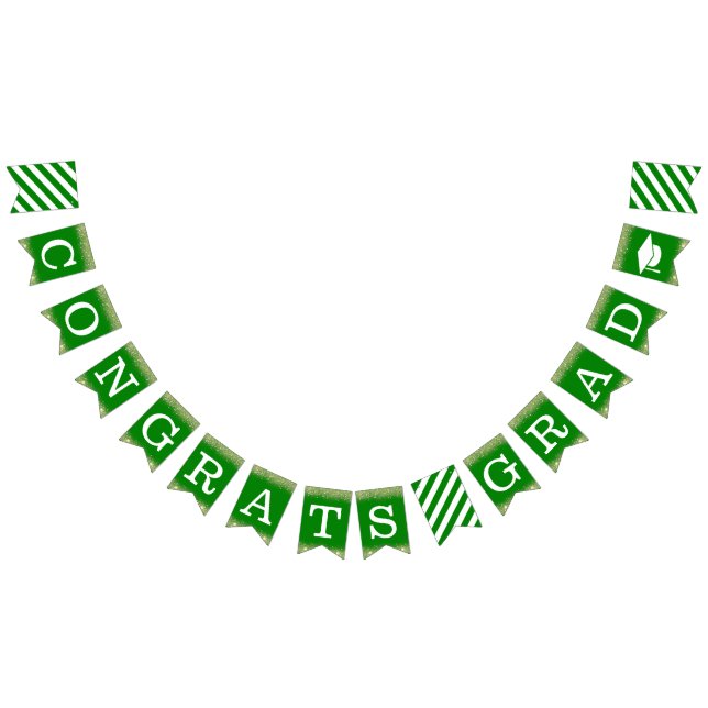 Congrats Grad Congratulations Green  Bunting (All)