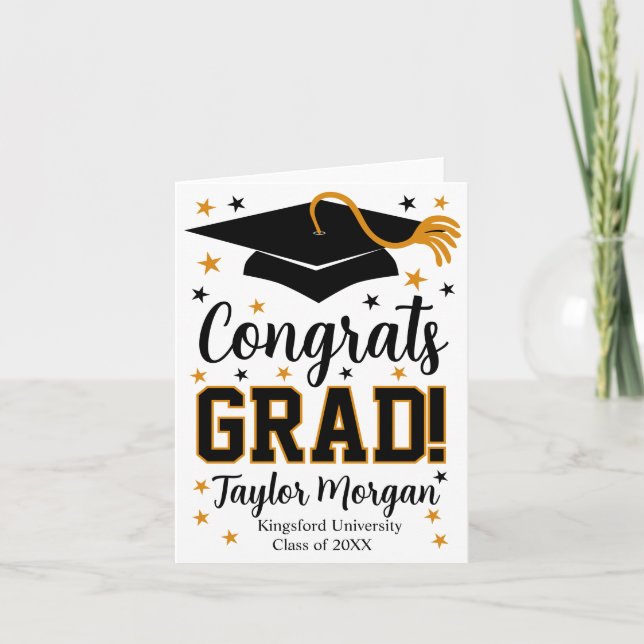 Congrats Grad Custom Name Graduation Invitation (Front)