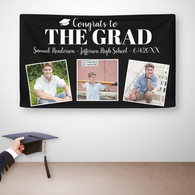 Congrats Grad Custom Photos Name Graduation Sign (Creator Uploaded)