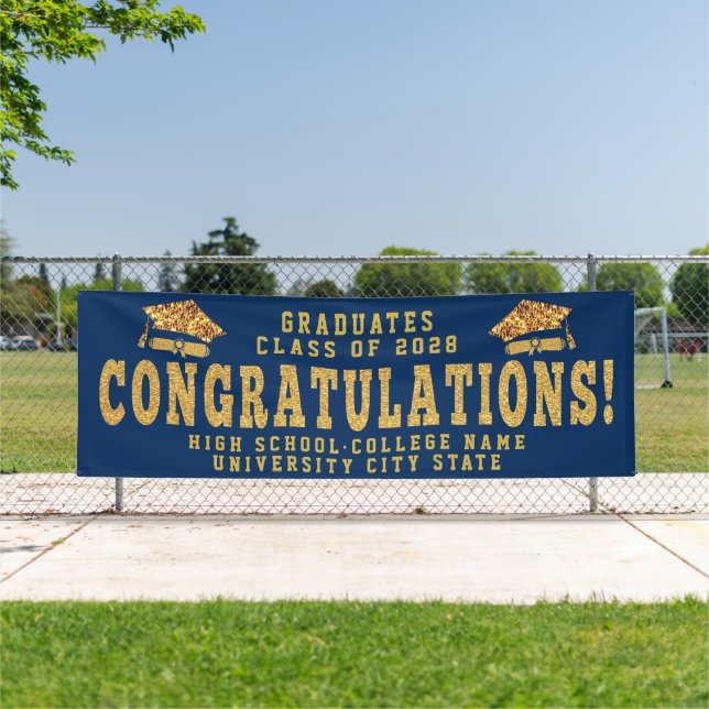 CONGRATS GRAD Custom School Graduation Ceremony Banner (Insitu)