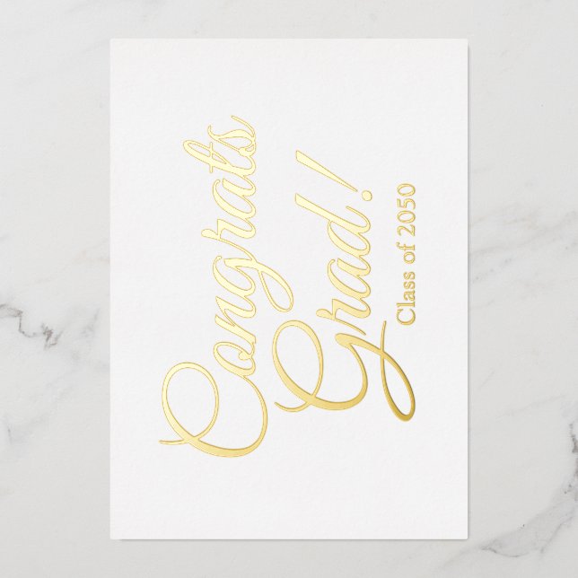 Congrats grad custom script graduation foil card (Front)
