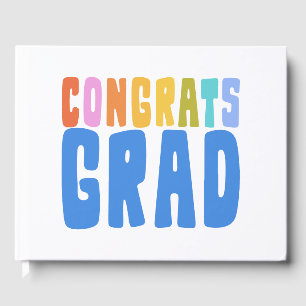 Congrats Grad Cute Colourful Graduation  Guest Book