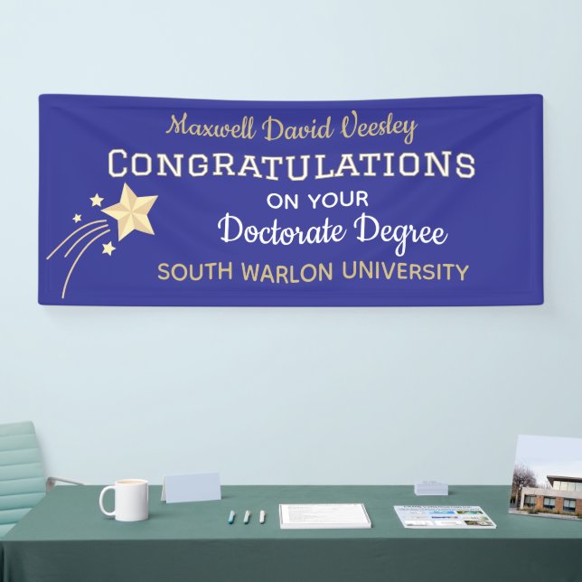 Congrats Grad! Doctorate degree congrats banner (Tradeshow)