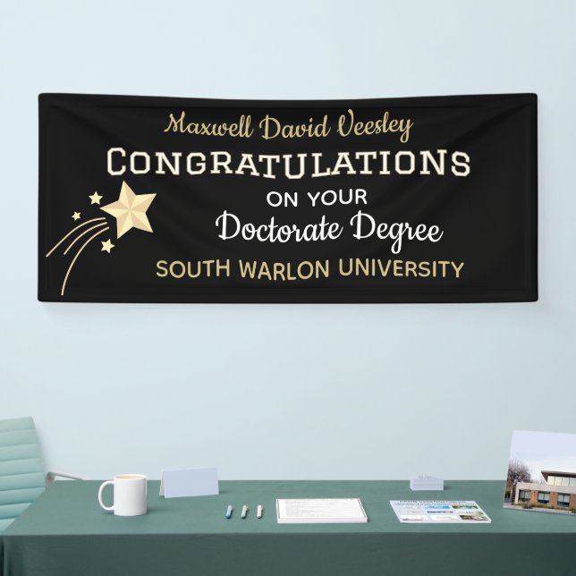 Congrats Grad! Doctorate degree congrats banner (Tradeshow)