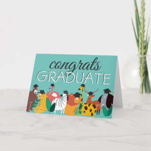 Congrats Grad   Fun Animals Card