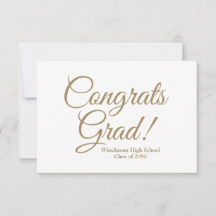 Congrats grad gold custom school class year card