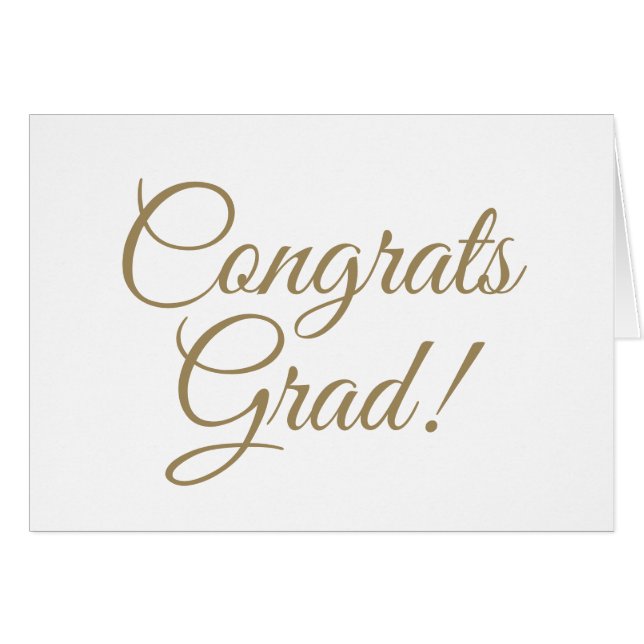 Congrats Grad gold custom script class year card (Front Horizontal)