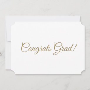 Congrats Grad gold elegant script graduation Card