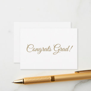 Congrats grad gold script calligraphy elegant enclosure card