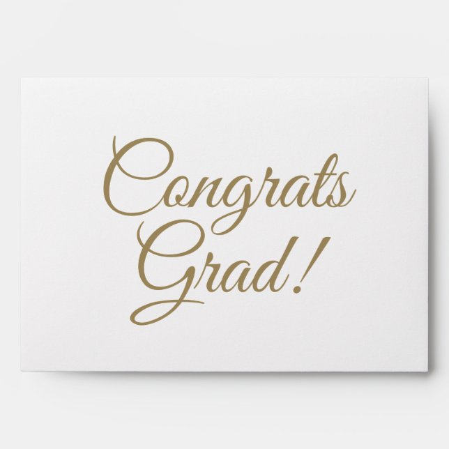 Congrats grad gold script modern simple elegant envelope (Front)