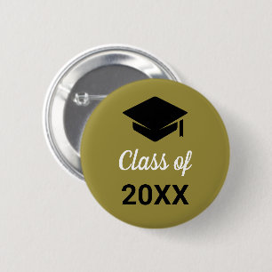 Congrats Grad Graduation Cap Class Of Any Year 6 Cm Round Badge