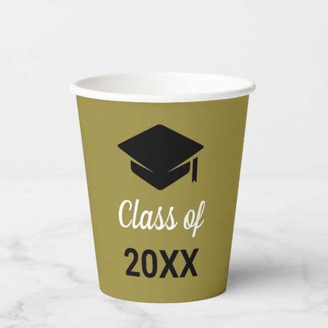 Congrats Grad Graduation Cap Class Of Any Year Paper Cups (Front)