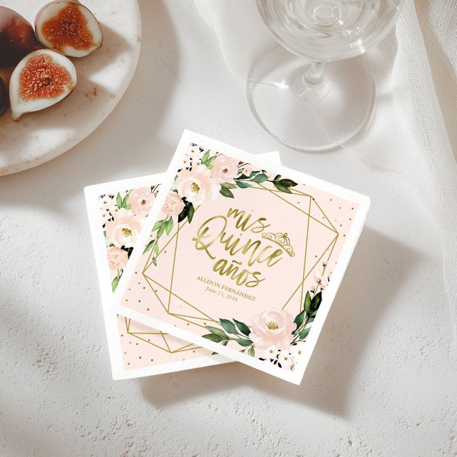 Congrats Grad Hot Pink Floral Graduation Napkin (Creator Uploaded)