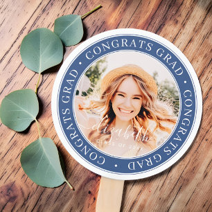 Congrats Grad Modern Simple Custom Photo Hand Fan