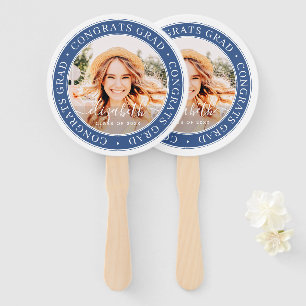 Congrats Grad Modern Simple Custom Photo Hand Fan