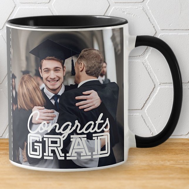 Congrats Grad Modern Simple Custom Photo Mug (Creator Uploaded)