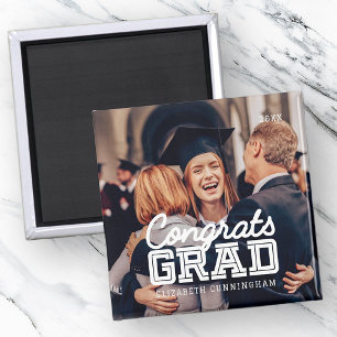 Congrats Grad Modern Simple Preppy Photo Magnet