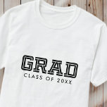 Congrats Grad Modern Simple Preppy Photo T-Shirt<br><div class="desc">This simple and classic design is composed of serif typography and add a custom photo.</div>