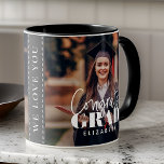 Congrats Grad Modern Simple Script Custom Photo Mug<br><div class="desc">This simple and modern design is composed of serif and cursive typography and add a custom photo</div>